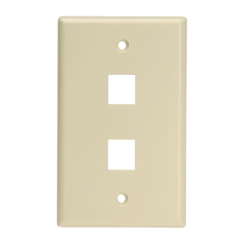 Leviton Single-Gang QUICKPORT 2-Port Wallplate for Large Connectors Ivory 41080-2IL
