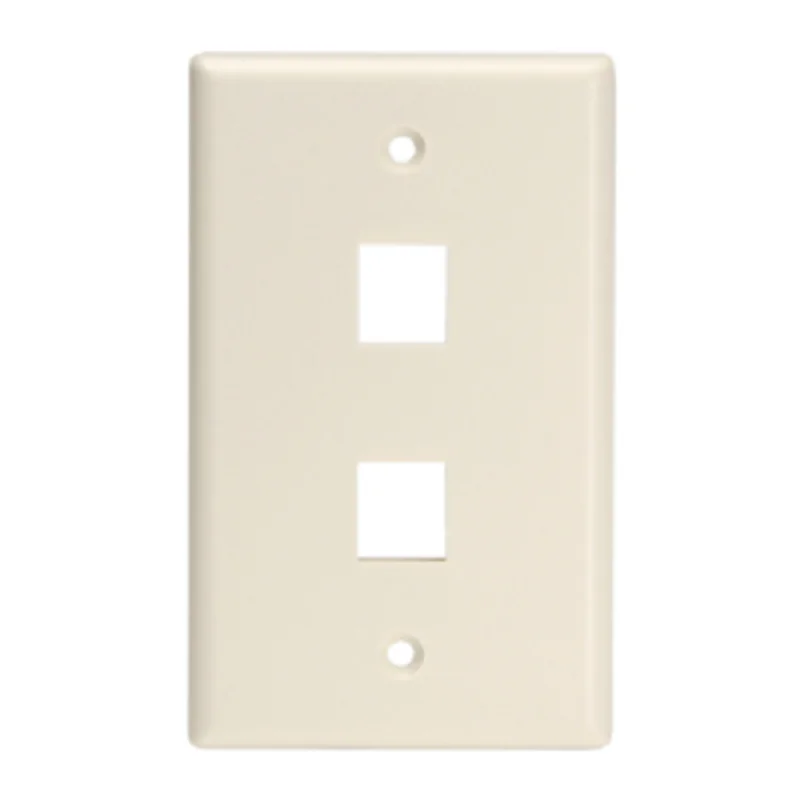 Leviton Single-Gang QUICKPORT 2-Port Wallplate for Large Connectors Light Almond 41080-2TL