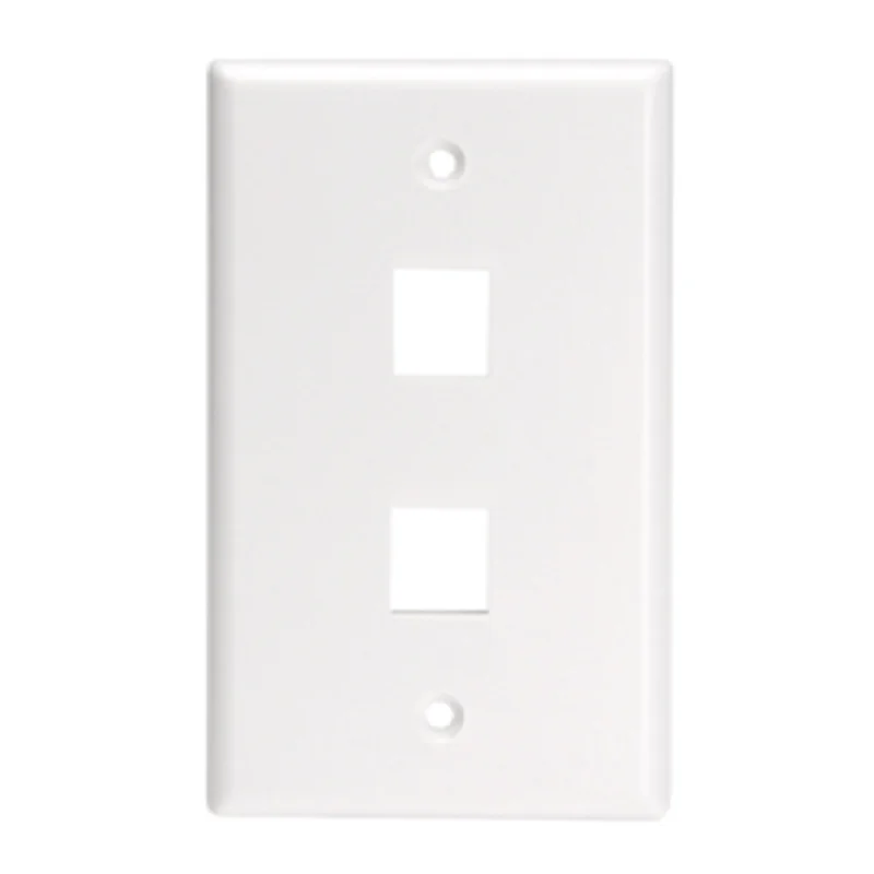 Leviton Single-Gang QUICKPORT 2-Port Wallplate for Large Connectors White 41080-2WL