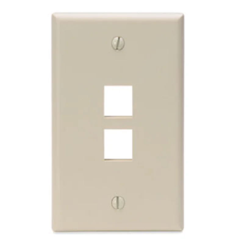 Leviton Single-Gang QUICKPORT 2-Port Wallplate Ivory 41080-2IP