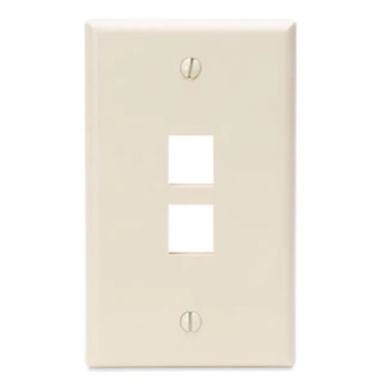 Leviton Single-Gang QUICKPORT 2-Port Wallplate Light Almond 41080-2TP