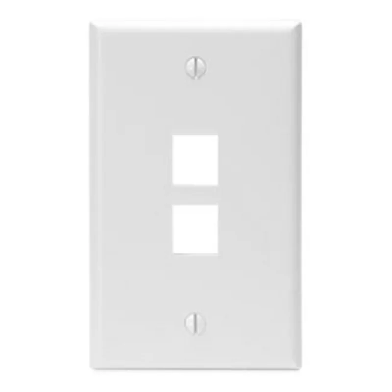Leviton Single-Gang QUICKPORT 2-Port Wallplate White 41080-2WP