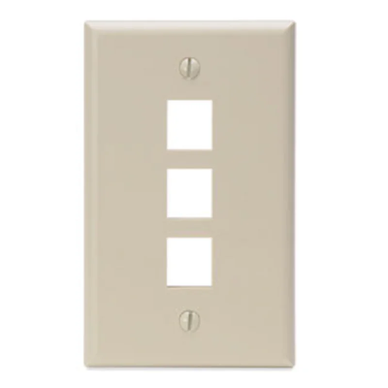Leviton Single-Gang QUICKPORT 3-Port Wallplate Ivory 41080-3IP
