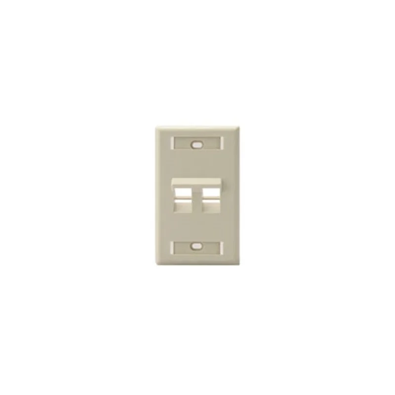 Leviton Single-Gang QUICKPORT Wallplate 2-Port 42081-2IS