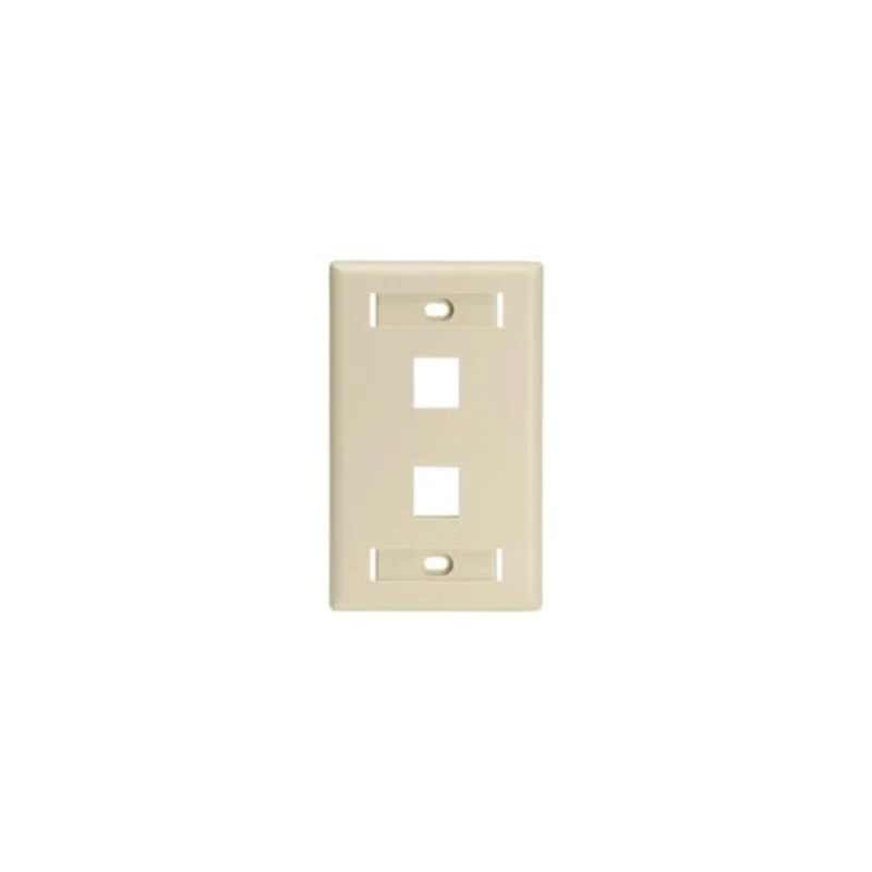 Leviton Single-Gang QUICKPORT Wallplate 2-Port Ivory 42080-2IL