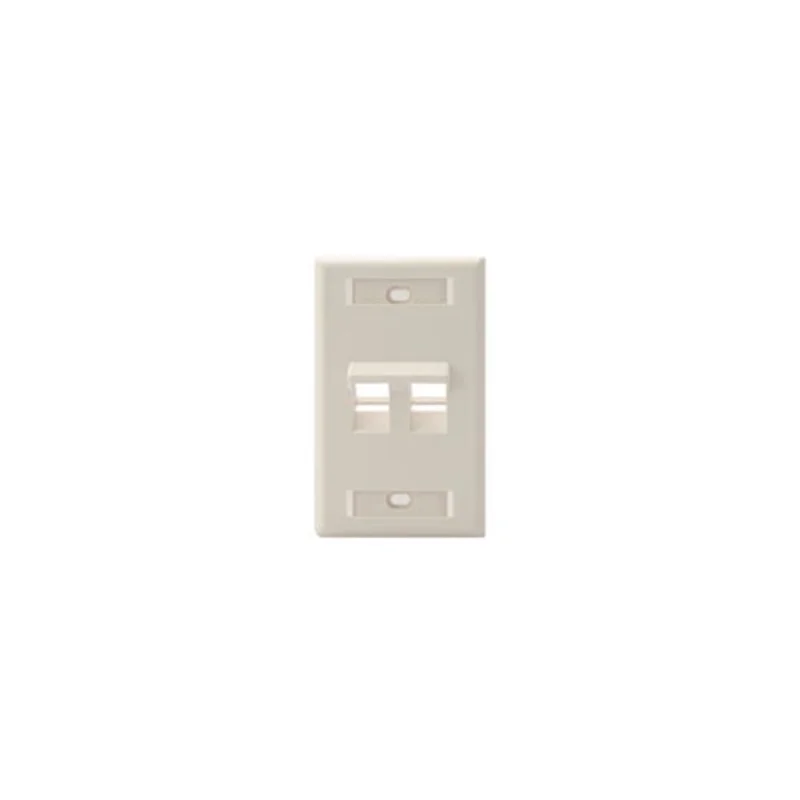 Leviton Single-Gang QUICKPORT Wallplate 2-Port Light Almond 42081-2TS