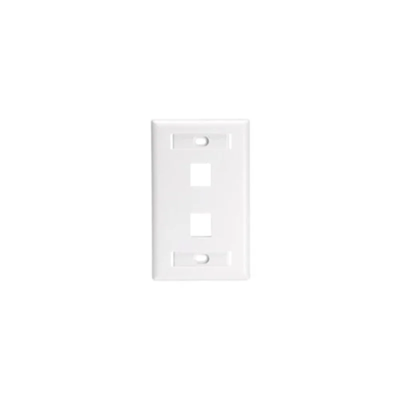 Leviton Single-Gang QUICKPORT Wallplate 2-Port White 42080-2WL