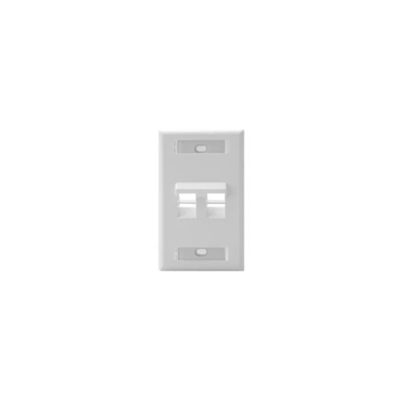Leviton Single-Gang QUICKPORT Wallplate 2-Port White 42081-2WS