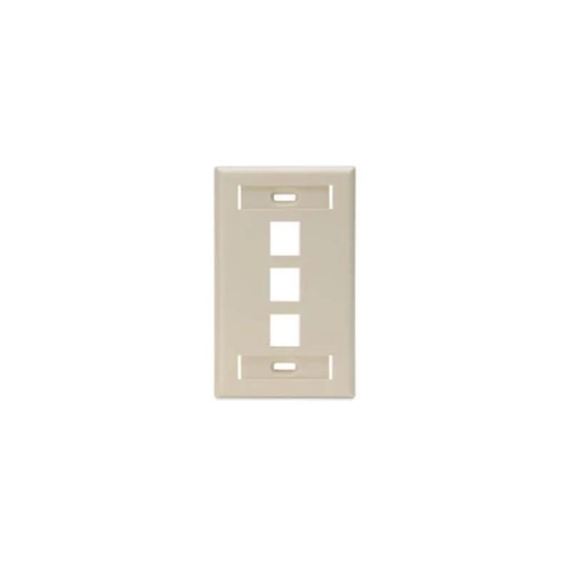 Leviton Single-Gang QUICKPORT Wallplate 3-Port Ivory 42080-3IS