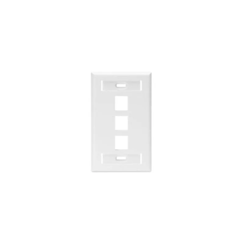 Leviton Single-Gang QUICKPORT Wallplate 3-Port White 42080-3WS
