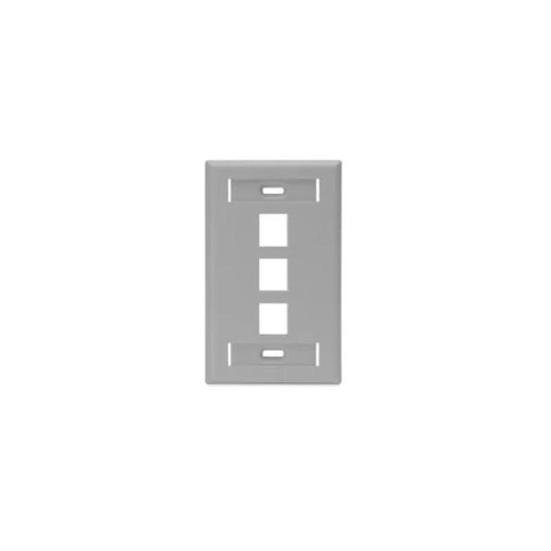 Leviton Single-Gang QUICKPORT Wallplate Gray 42080-3GS