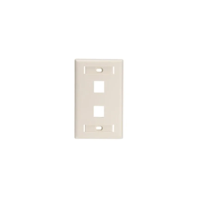 Leviton Single-Gang QUICKPORT Wallplate Light Almond 42080-2TL