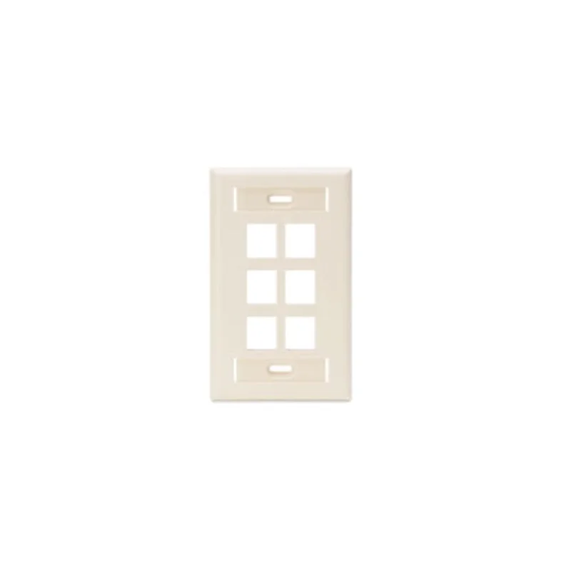 Leviton Single-Gang QUICKPORT Wallplate Light Almond 42080-6TS