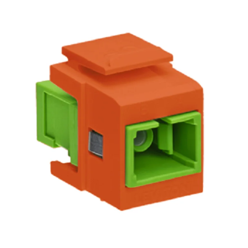 Leviton SM/APC Zirconia Ceramic Simplex SC Adapter Orange 41085-ASO