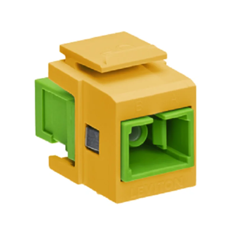 Leviton SM/APC Zirconia Ceramic Simplex SC Adapter Yellow 41085-ASY