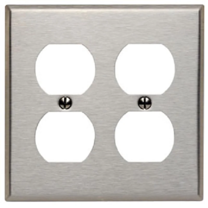 Leviton Stainless Steel 2-Gang Duplex Device 84016