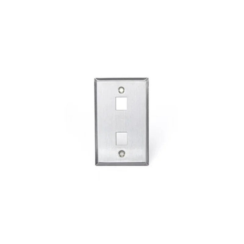 Leviton Stainless Steel QUICKPORT Wallplate 2-Port 43080-1S2