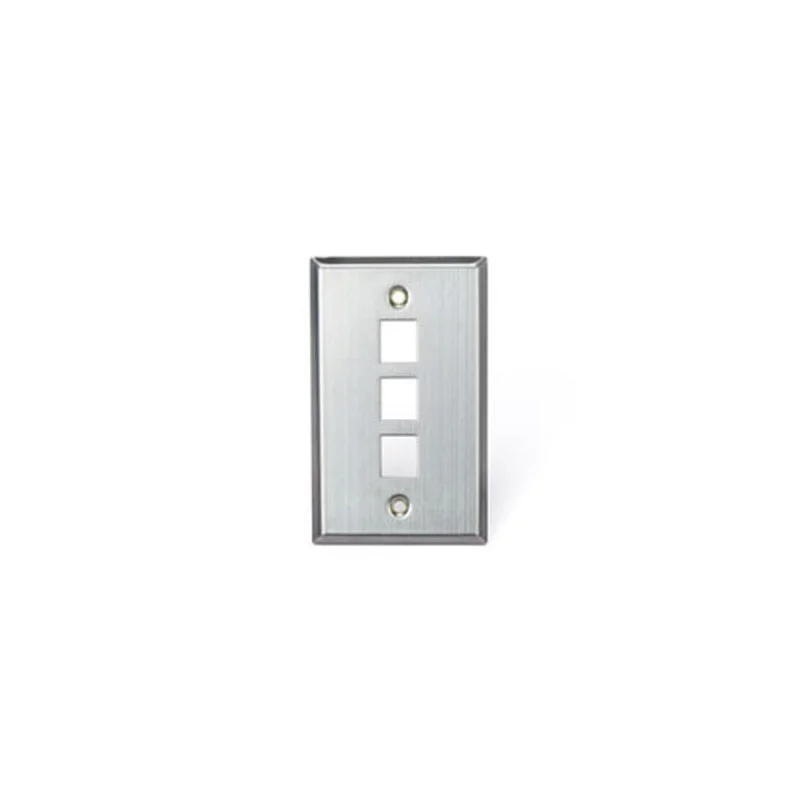 Leviton Stainless Steel QUICKPORT Wallplate 3-Port 43080-1S3