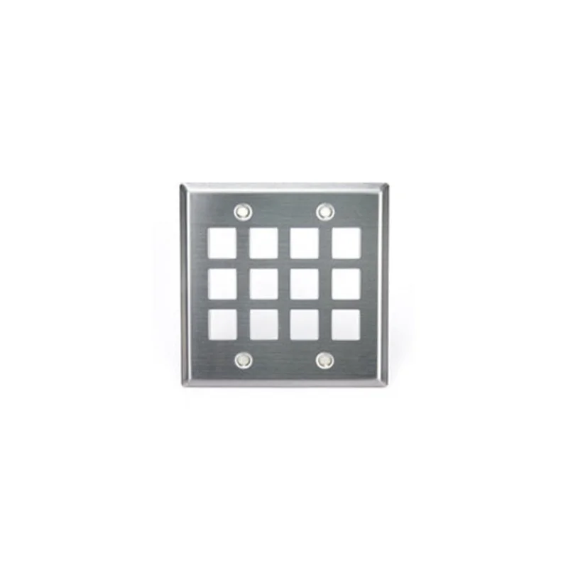Leviton Stainless Steel QUICKPORT Wallplate Dual Gang 12-Port 43080-S12