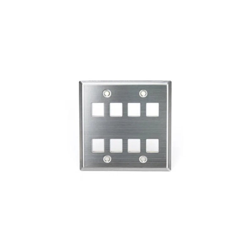 Leviton Stainless Steel QUICKPORT Wallplate Dual Gang 43080-2S8
