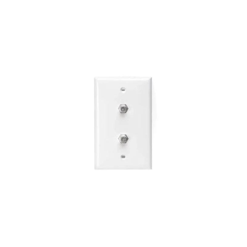 Leviton Standard Video Wall Jack with two F Connectors White 80782-W