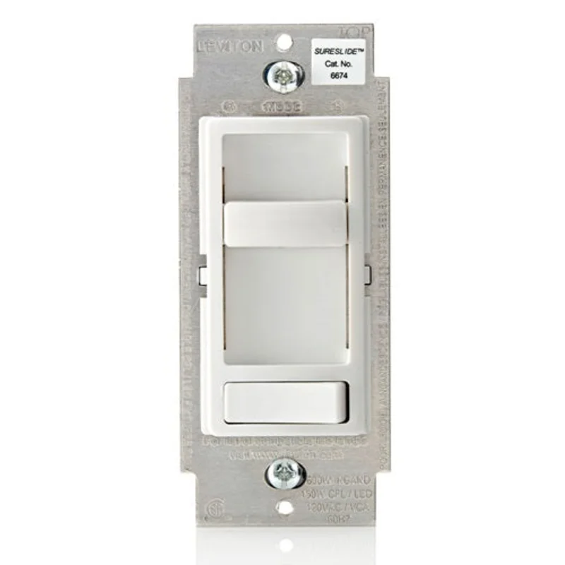Leviton SureSlide Dimmer Switch for Dimmable LED 6674-P0W