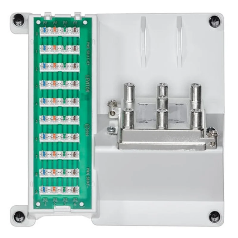 Leviton Telephone and 6-Way Video Panel 47603-2G6