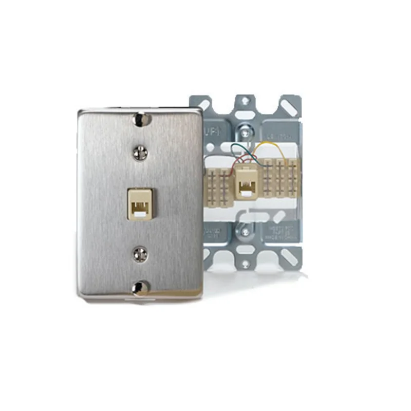 Leviton Telephone Wall Phone Wallplate Stainless Steel C0256-SS