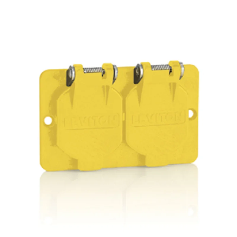 Leviton Thermoplastic Flip-Lid Duplex Coverplate Yellow 3056-Y