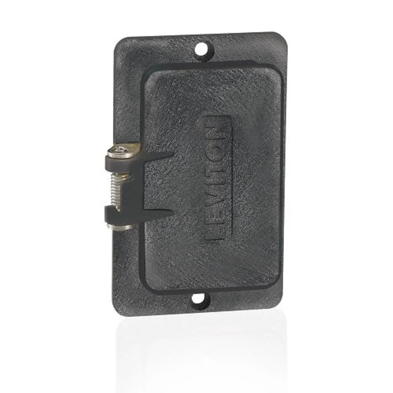 Leviton Thermoplastic Flip-Lid GFCI Coverplate Black 3061-E