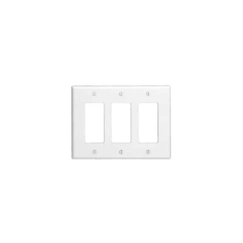 Leviton Three Gang Decora Device Wallplate White 80611-W
