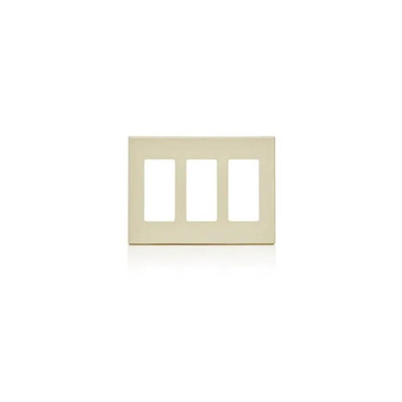 Leviton Three Gang Decora Plus Screwless Wallplate Polycarbonate Light Almond 80311-ST