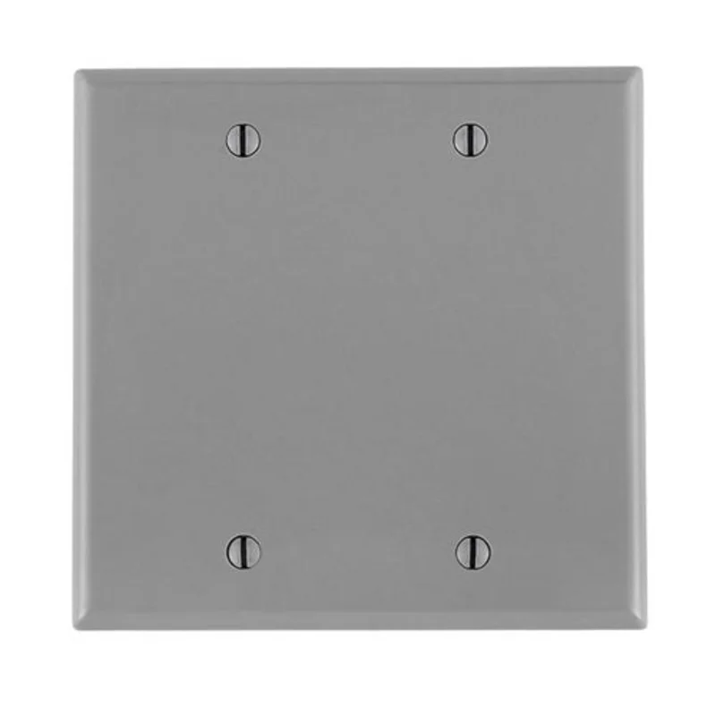 Leviton Two Gang Blank Wallplate Gray 80725-GY