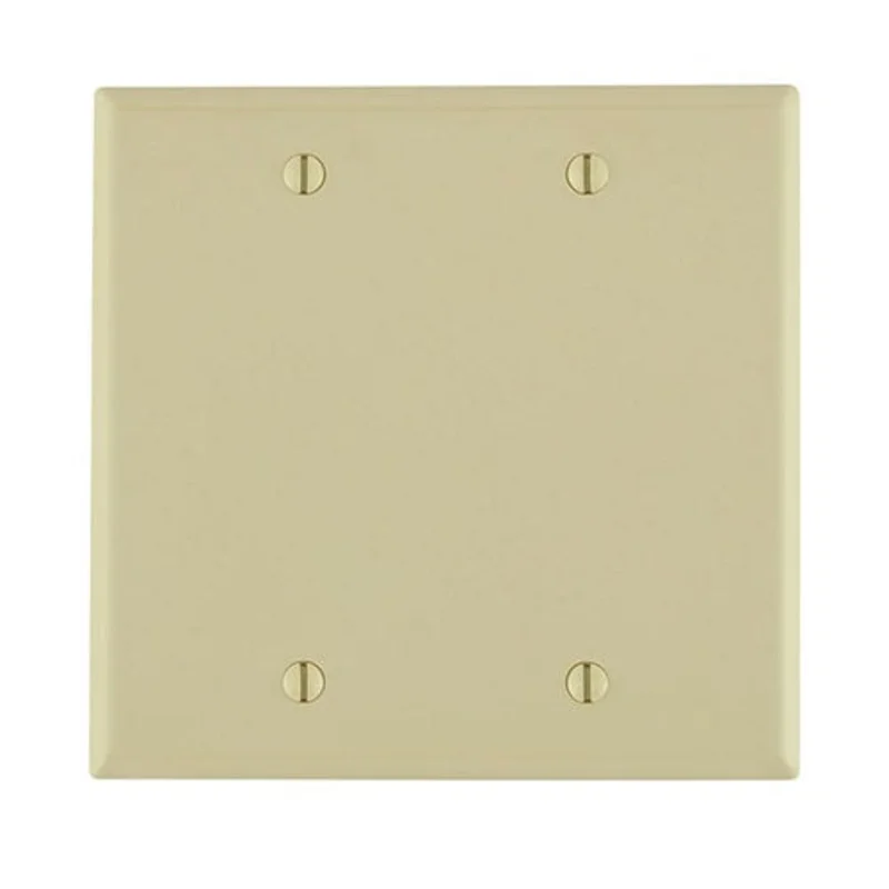 Leviton Two Gang Blank Wallplate Ivory 80725-I