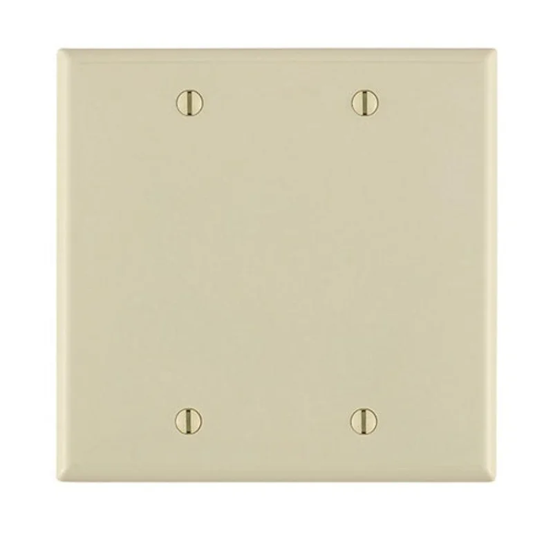 Leviton Two Gang Blank Wallplate Light Almond 80725-T