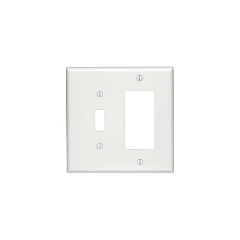 Leviton Two Gang Decora Combination Wallplate White 80605-W