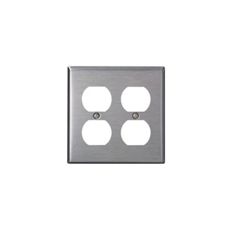 Leviton Two Gang Duplex Wallplate Non-Magnetic Stainless Steel 84016-40