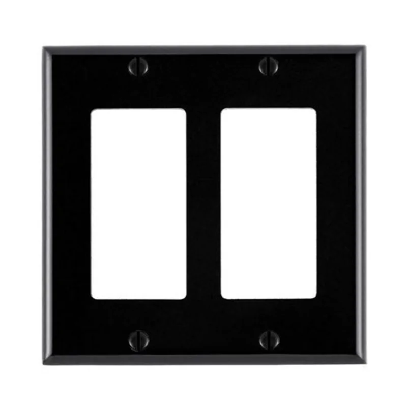 Leviton Two Gang GFCI Device Wallplate Black 80409-E