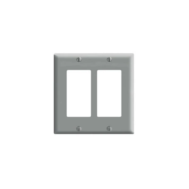 Leviton Two Gang GFCI Device Wallplate Gray 80409-GY