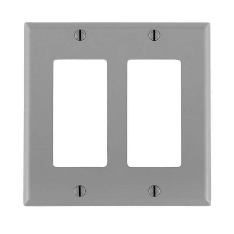 Leviton Two Gang GFCI Device Wallplate Gray 80409-NGY