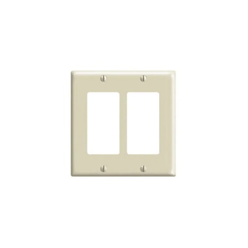 Leviton Two Gang GFCI Device Wallplate Ivory 80409-I