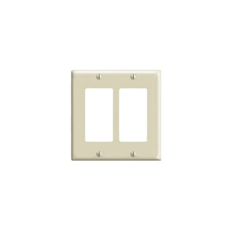 Leviton Two Gang GFCI Device Wallplate Ivory 80409-NI