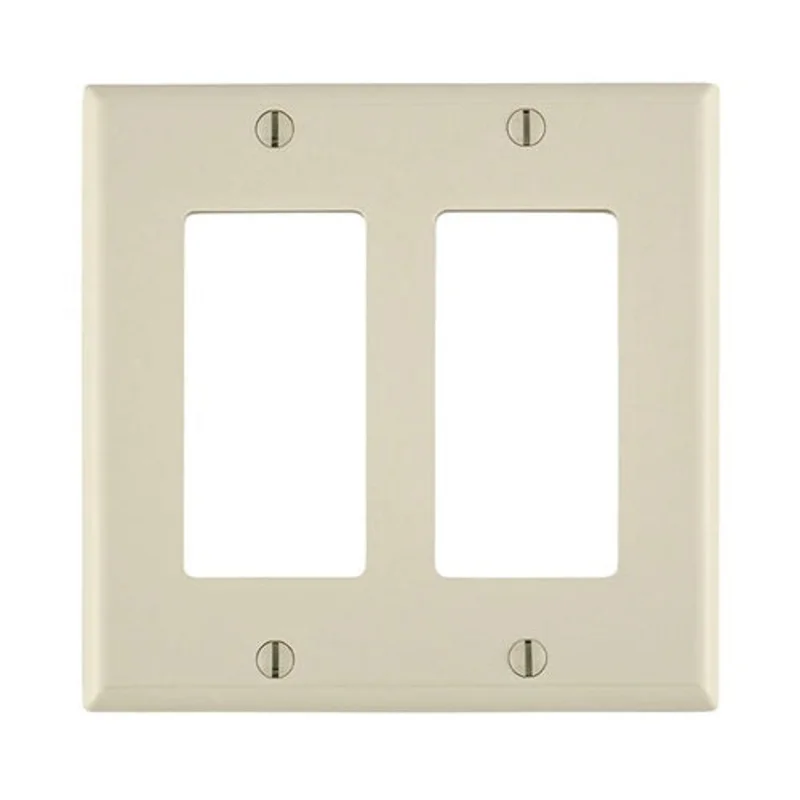 Leviton Two Gang GFCI Device Wallplate Light Almond 80409-NT