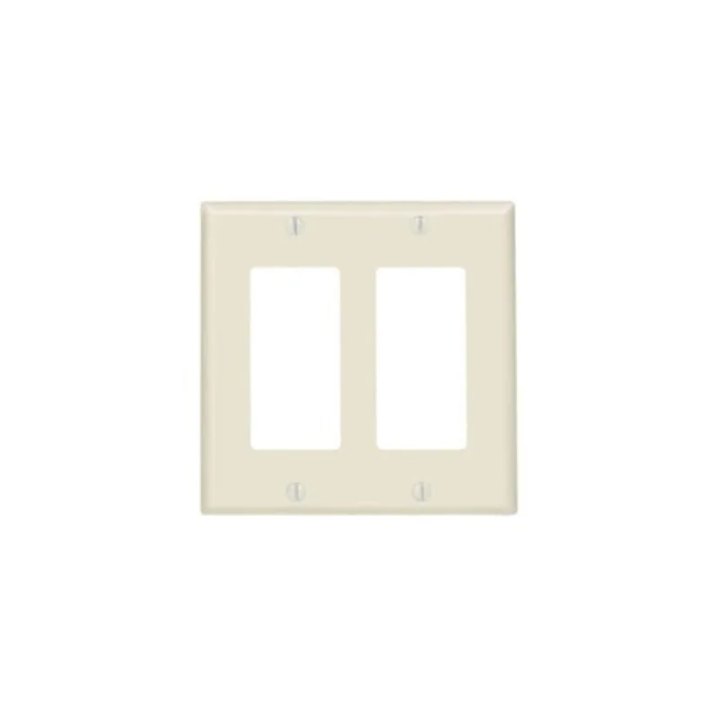 Leviton Two Gang GFCI Device Wallplate Light Almond 80409-T