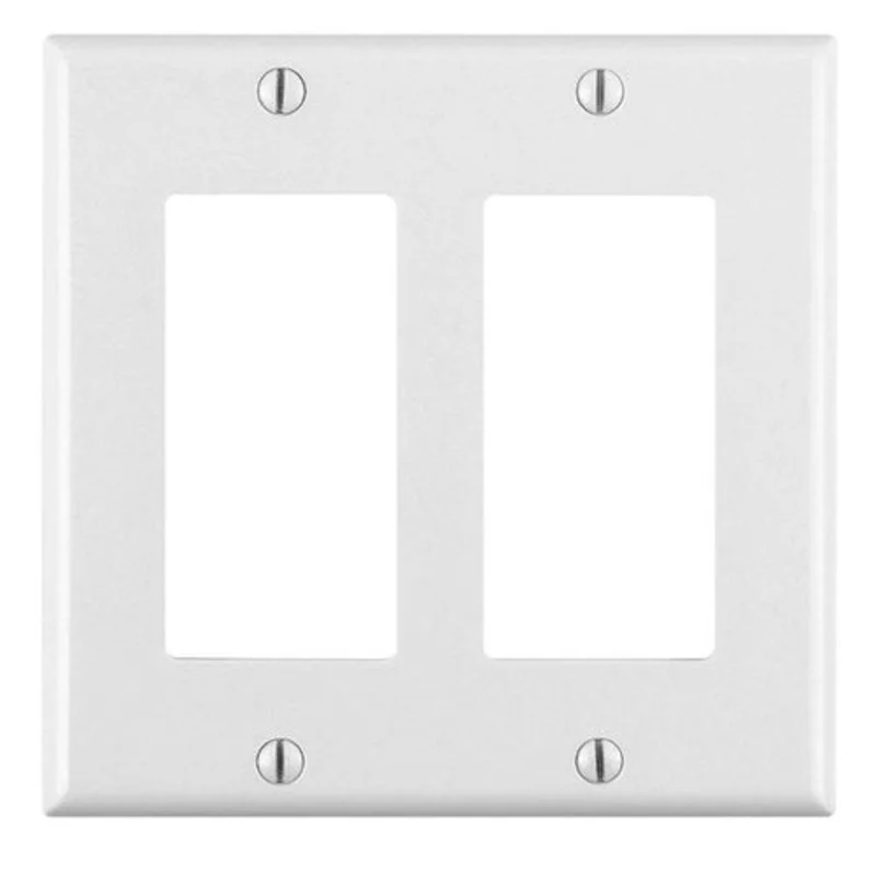 Leviton Two Gang GFCI Device Wallplate White 80409-W