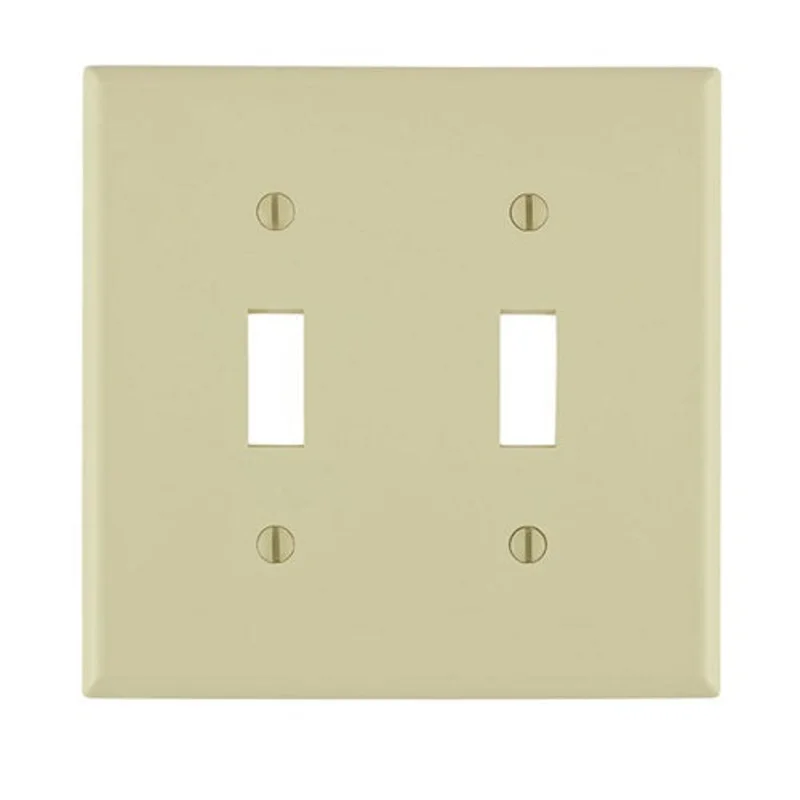 Leviton Two Gang Toggle Switch Wallplate Ivory 80709-I