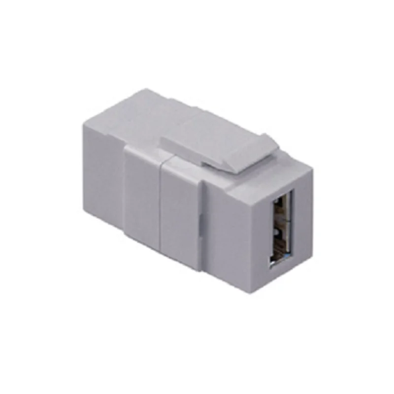 Leviton USB Feedthrough QUICKPORT Connector Gray 40835-G