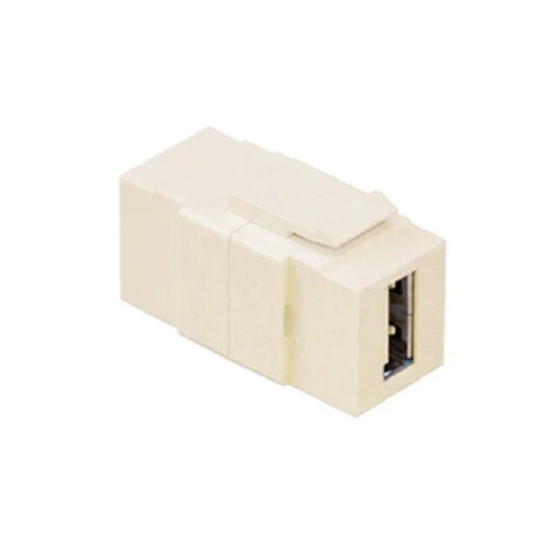 Leviton USB Feedthrough QUICKPORT Connector Ivory 40835-I