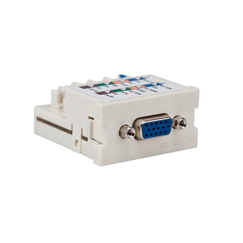 Leviton VGA 110 Termination MOS Monitor Module Light Almond 41295-VMT