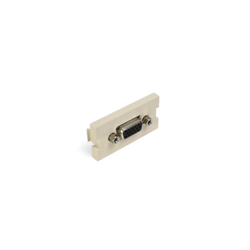 Leviton VGA HD15 Video Feedthrough MOS Module Light Almond 41293-HDT